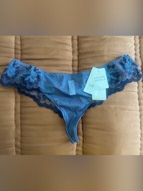 Simone Perele Teal Lace-Trim Hipster Panty